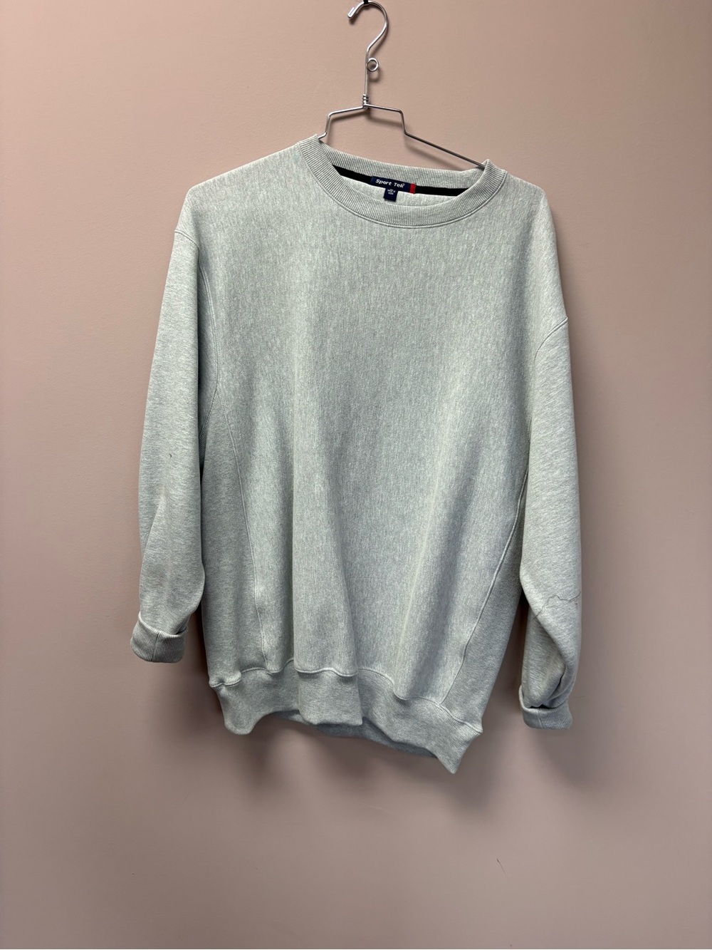 Sport-Tek Men's Crewneck Sweatshirt in Light Gray